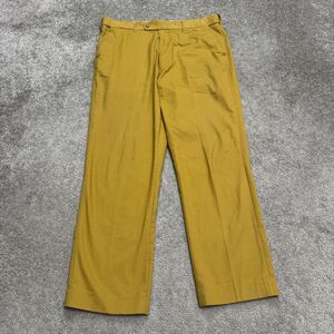 Peter Christian Cotton Chino Pants Mens 36x28 Mustard Yellow Straight Leg Slacks